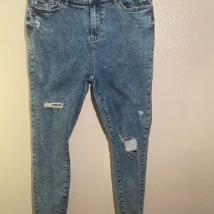 Judy Blue Light Blue Distressed Skinny Jeans Size 15/32